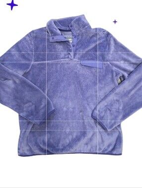 Womens Jachs NY Cabin Sherpa Fleece Mock Neck Pullover Sweater Purple Size Small